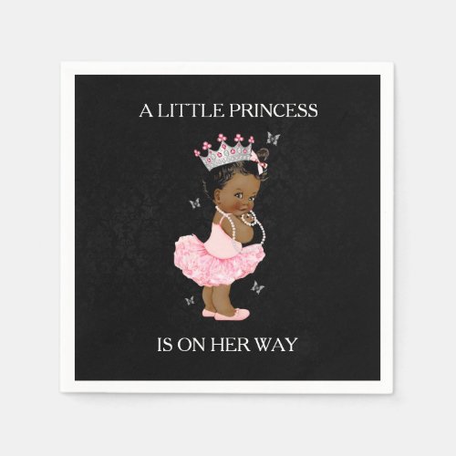 African American Princess Baby Shower Napkin