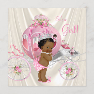 African American Princess Baby Shower Pearl Invitation