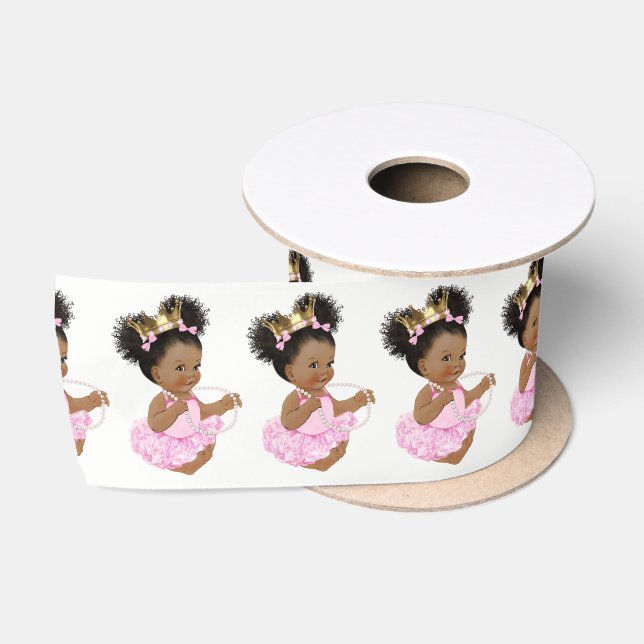 African American Princess Baby Shower Ribbon (Spool)