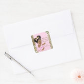 African American Princess Baby Shower Stickers (Envelope)