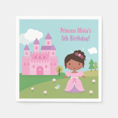 African American Princess Birthday Party Supplies Paper Napkins