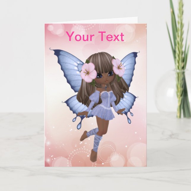 African American Princess Butterfly Greeting Card (Front)