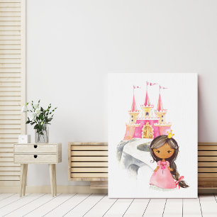 African American Princess, Castle, Girl Nursery Acrylic Print