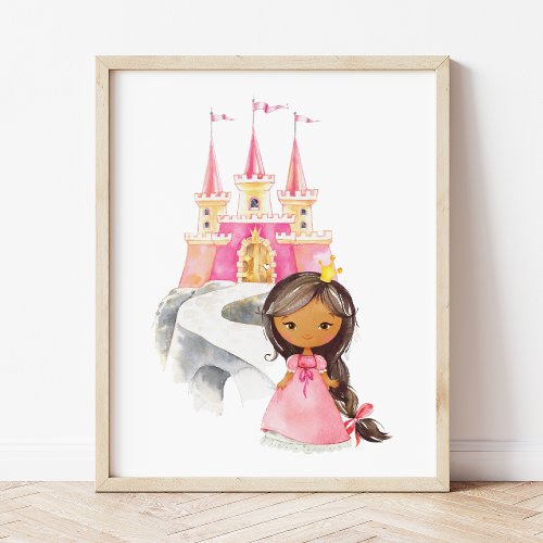 African American Princess Castle Girl Nursery Photo Print
