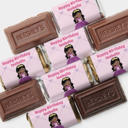 African American Princess Cute Pink Birthday Party Hersheys Miniatures