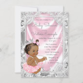 African American Princess Ethnic Girl Baby Shower Invitation (Back)