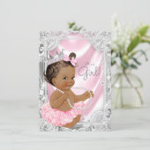 African American Princess Ethnic Girl Baby Shower Invitation (Standing Front)