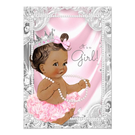 African American Princess Ethnic Girl Baby Shower Invitation African American Princess Ethnic Girl Baby Shower Invitation