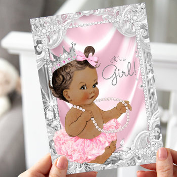 African American Princess Ethnic Girl Baby Shower Invitation by The_Vintage_Boutique at Zazzle