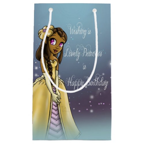 African American Princess Lovely Birthday Small Gift Bag