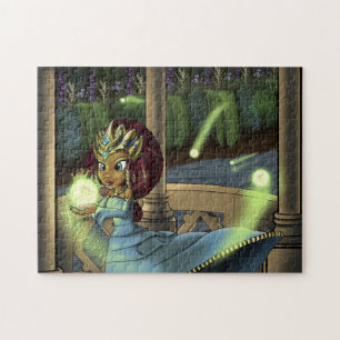 African American Princess on Balcony Jigsaw Puzzle