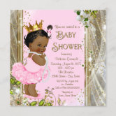 African american princess 2024 baby shower invitations