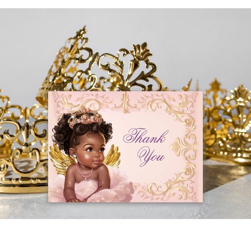 African American Princess Thank You Card