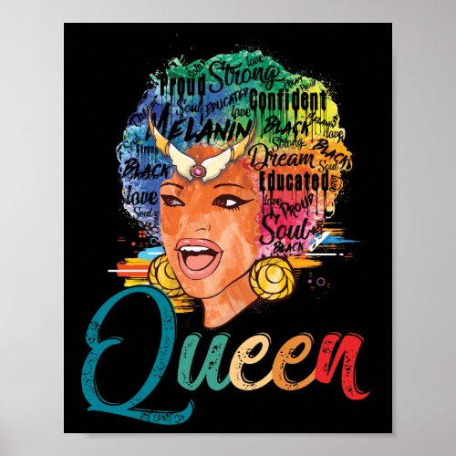 African American Queen Educated Strong Black Women Poster