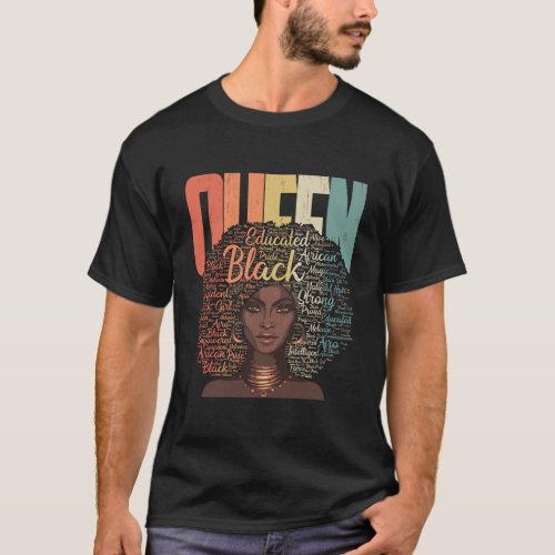 African American Queen Vintage Educated Strong Bla T_Shirt