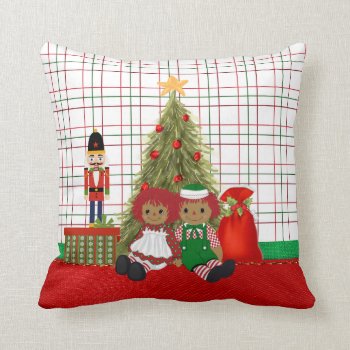 African American Rag Dolls Pillow by ChristmasBellsRing at Zazzle