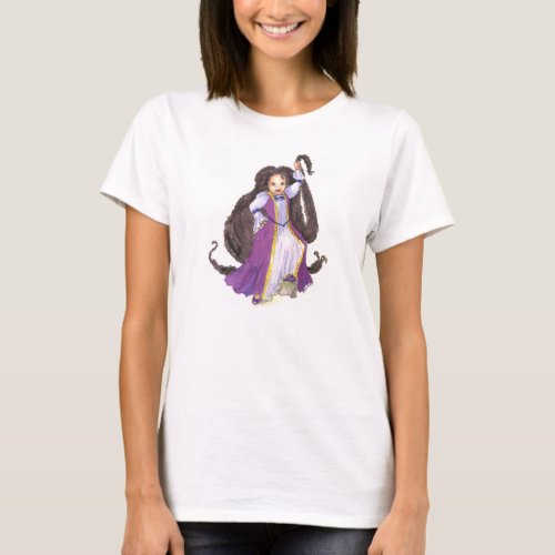 African American Rapunzel Princess womens tshirt