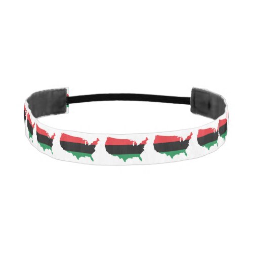 African American _ Red Black  Green Colors Athletic Headband