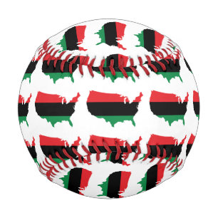 African American _ Red, Black & Green Colors Baseball