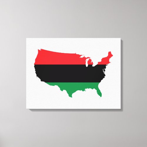 African American _ Red Black  Green Colors Canvas Print