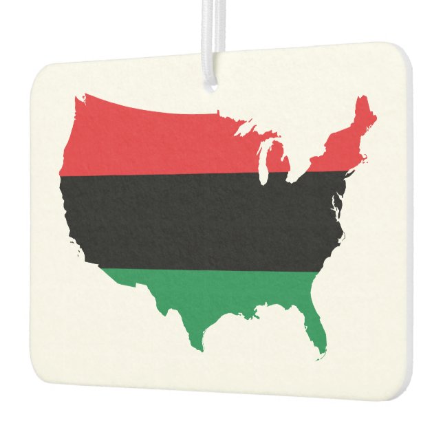 African American _ Red, Black & Green Colors Car Air Freshener (Left)