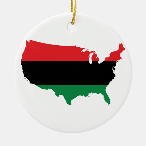 African American _ Red Black  Green Colors Ceramic Ornament