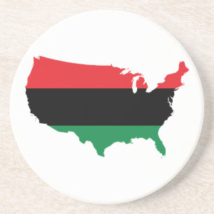 African American _ Red, Black & Green Colors Coaster