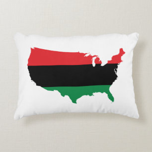 African American _ Red, Black & Green Colors Decorative Pillow
