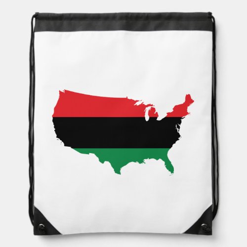 African American _ Red Black  Green Colors Drawstring Bag