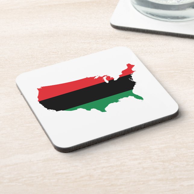 African American _ Red, Black & Green Colors Drink Coaster (Left Side)