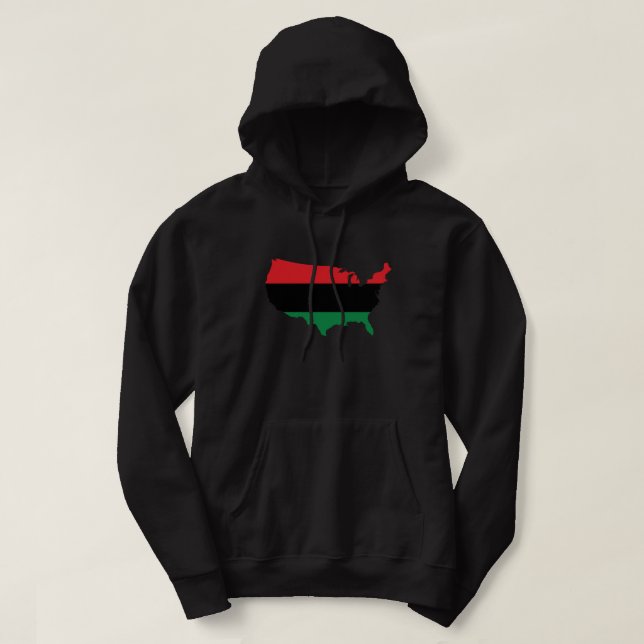 African American _ Red, Black & Green Colors Hoodie (Design Front)