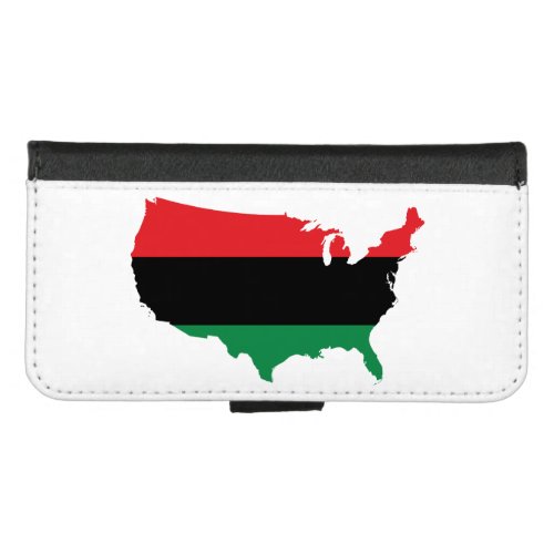 African American _ Red Black  Green Colors iPhone 87 Wallet Case