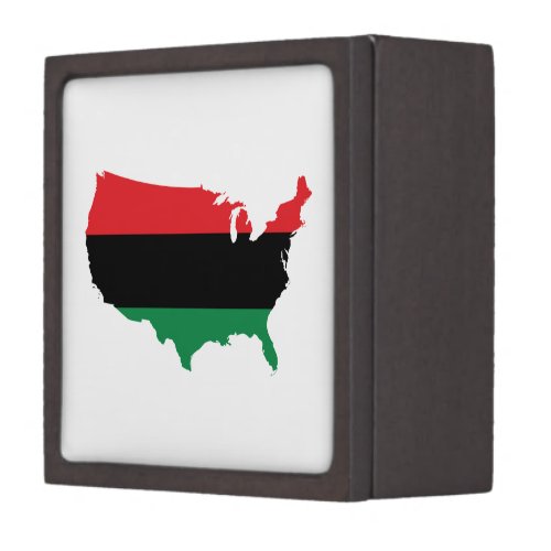 African American _ Red Black  Green Colors Jewelry Box