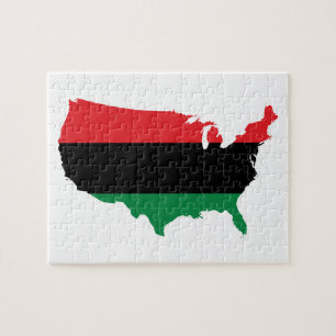 African American _ Red, Black & Green Colors Jigsaw Puzzle