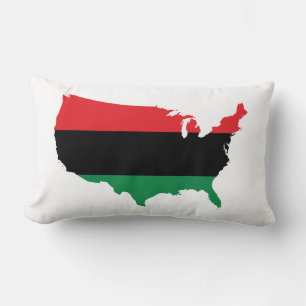 African American _ Red, Black & Green Colors Lumbar Pillow