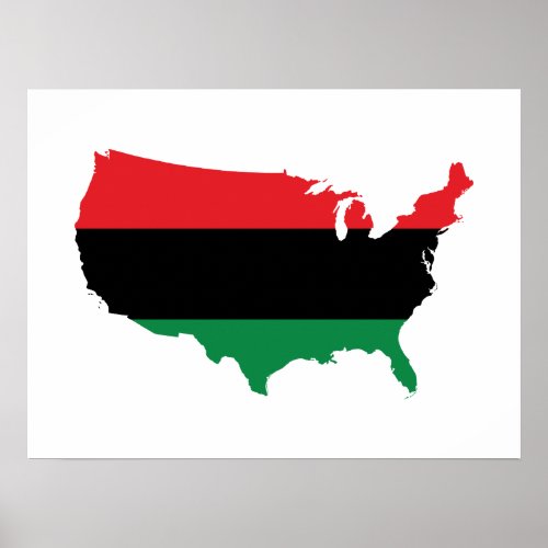 African American _ Red Black  Green Colors Poster