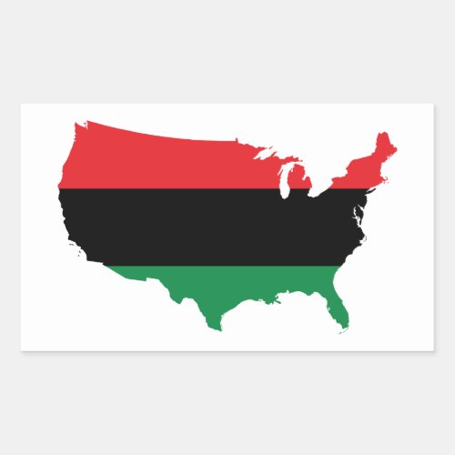 African American _ Red Black  Green Colors Rectangular Sticker