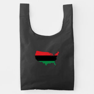 African American _ Red, Black & Green Colors Reusable Bag