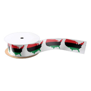 African American _ Red, Black & Green Colors Satin Ribbon