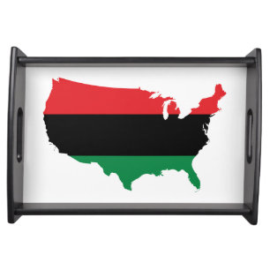 African American _ Red, Black & Green Colors Serving Tray