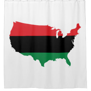 African American _ Red, Black & Green Colors Shower Curtain