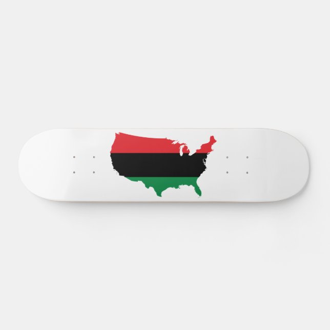 African American _ Red, Black & Green Colors Skateboard (Horz)