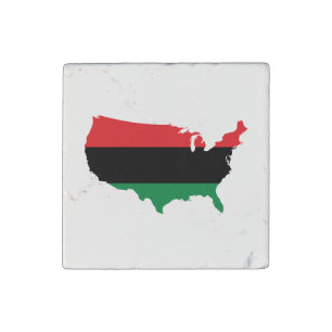 African American _ Red, Black & Green Colors Stone Magnet