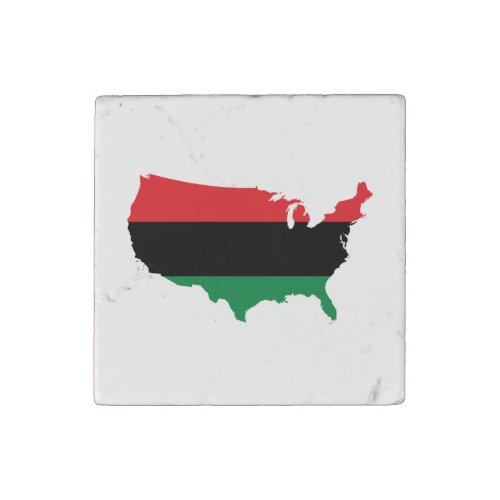 African American _ Red Black  Green Colors Stone Magnet