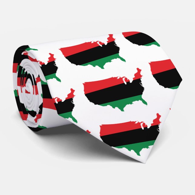 African American _ Red, Black & Green Colors Tie (Rolled)