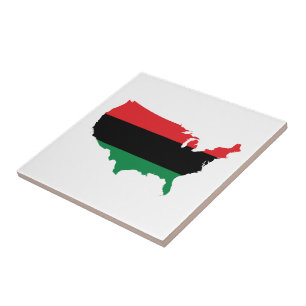 African American _ Red, Black & Green Colors Tile