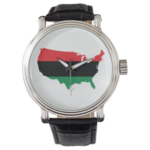 African American _ Red Black  Green Colors Watch