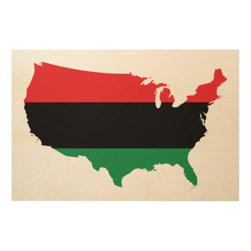 African American _ Red Black  Green Colors Wood Wall Decor