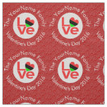 African American Red Letters LOVE Flag Personalize Fabric