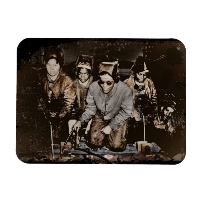 African American Rosie Riveters WWII Magnet (Horizontal)